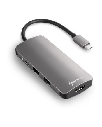 Sharkoon USB 3.0 Type C Multiport Adapter - USB-C, HDMI, MicroSD, SD - dark grey