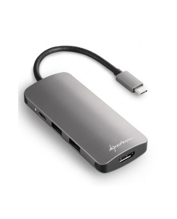 Sharkoon USB 3.0 Type C Multiport Adapter - USB-C, HDMI, MicroSD, SD - dark grey