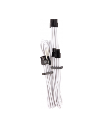 Corsair Premium Sleeved PCIe Dual Cable Type 4 Gen 4, Y-Cable - white