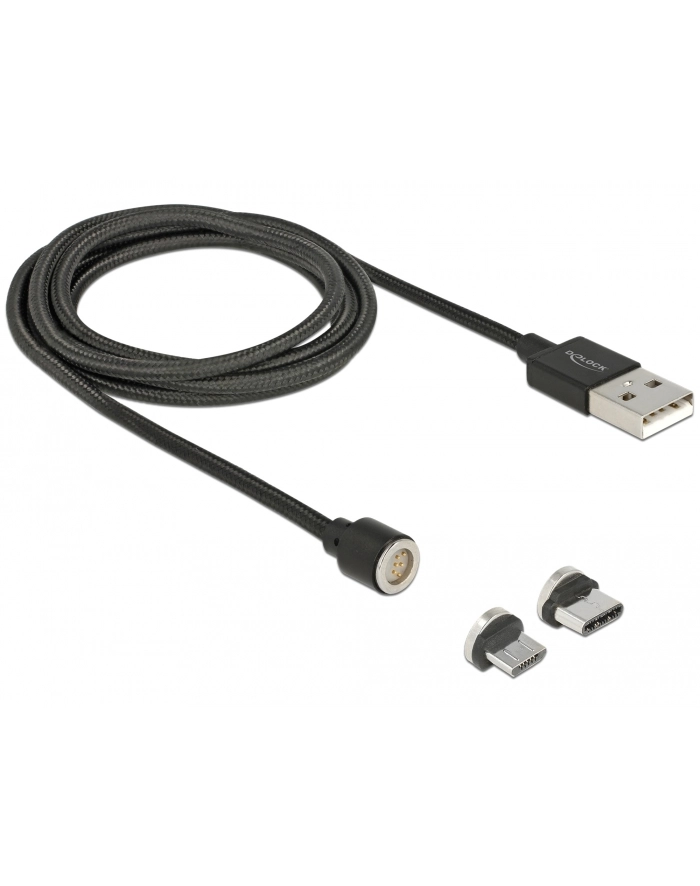 DeLOCK magnet. USB set f. USB C bk 1.1m- Data and charging cable set główny