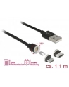 DeLOCK magnet. USB set f. USB C bk 1.1m- Data and charging cable set - nr 22