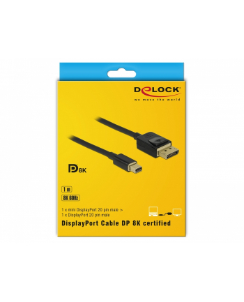 DeLOCK mini DP> DP cable 8K 60Hz 1m