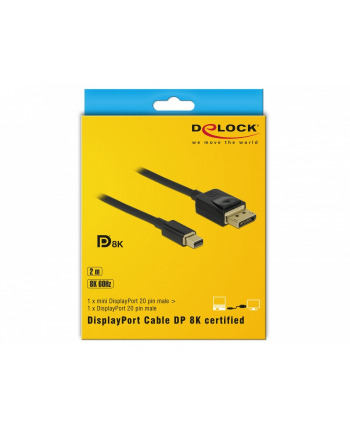 DeLOCK mini DP> DP cable 8K 60Hz 2m