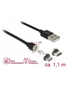 DeLOCK magnet. USB set f. USB C bk 1.1m- Data and charging cable set - nr 21