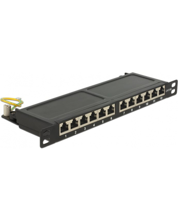 DeLOCK 10 Patchpanel 12P Cat.6A 0,5HE black