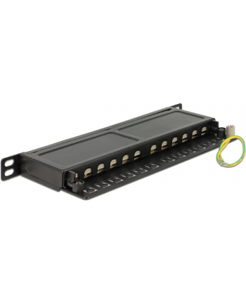 DeLOCK 10 Patchpanel 12P Cat.6A 0,5HE black