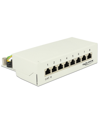 DeLOCK Patchpanel 8 Port Cat.6 gray - Network Desktop