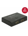 DeLOCK HDMI switcher 2-1 bidireional 4K 60 Hz, HDMI switch - black - nr 21
