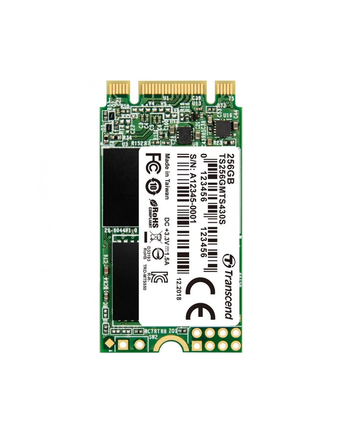 Transcend 256GB, M.2 2242 SSD 430S , SATA3 B+M Key, TLC, R/W 560/500 MB/s główny