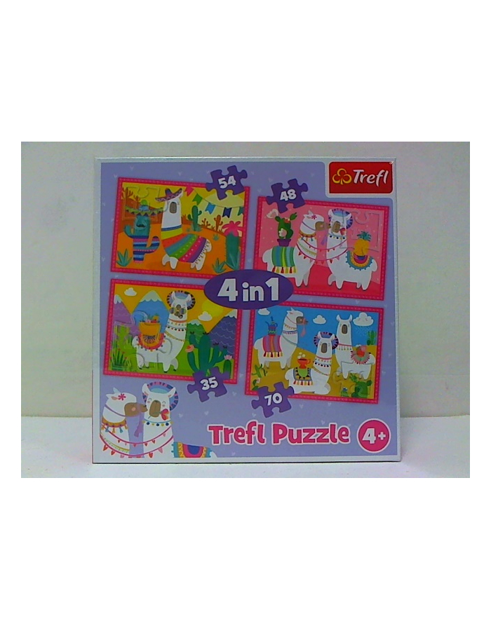 Puzzle 4w1 Lamy na wakacjach 34322 TREFL główny