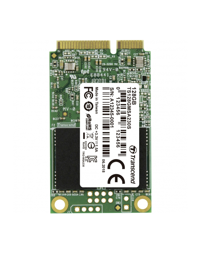 Transcend 128GB, mSATA SSD 230S, SATA3, 3D TLC, R/W 550/400 MB/s główny