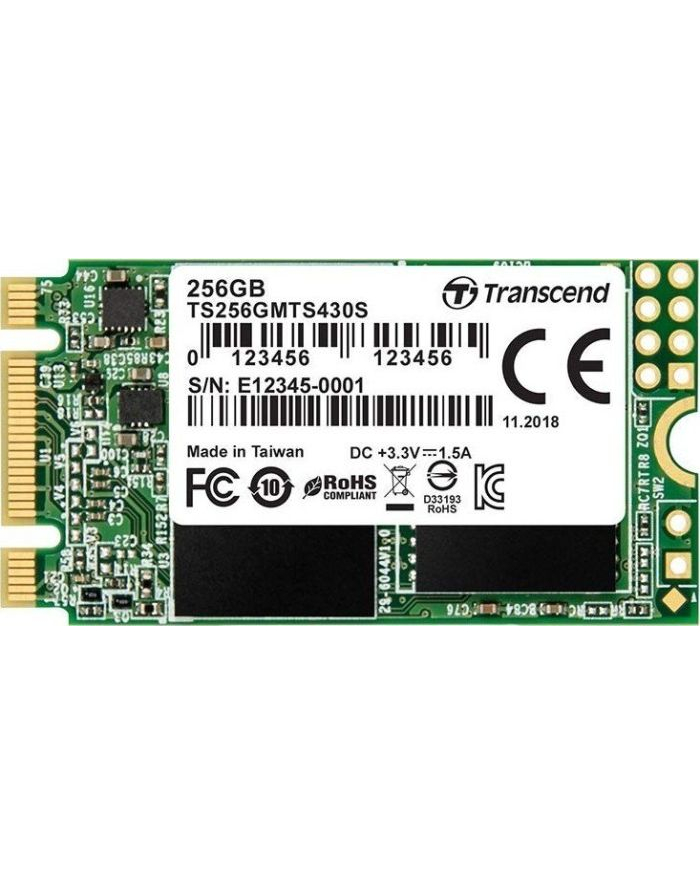 Transcend 256GB, M.2 2242 SSD 430S , SATA3 B+M Key, TLC, R/W 560/500 MB/s główny