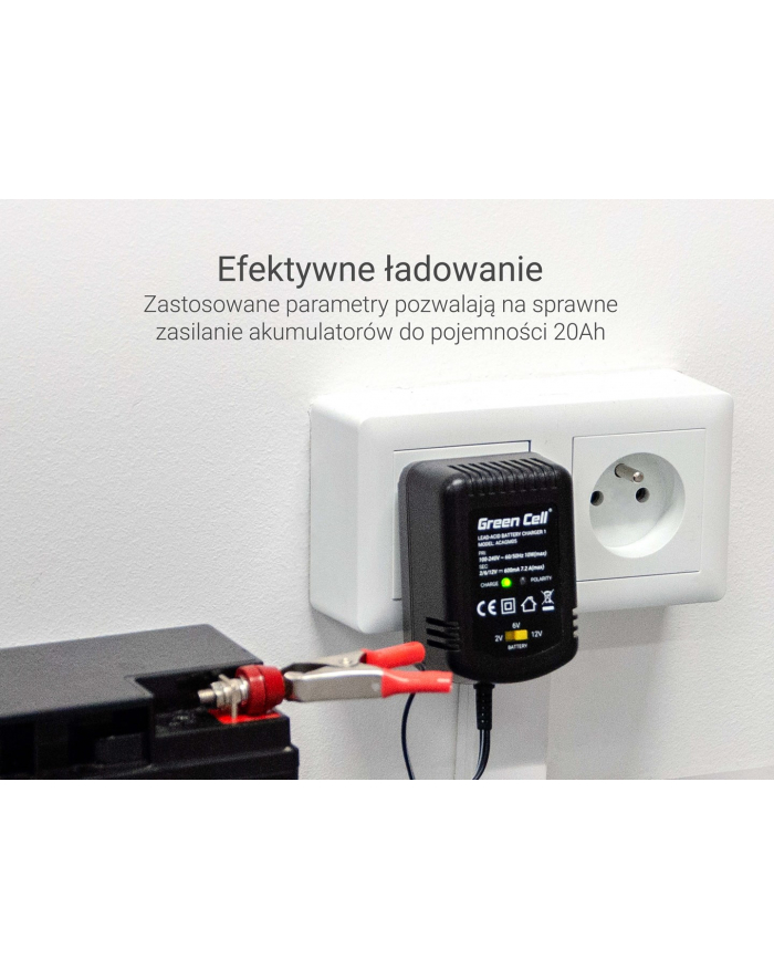 Ladowarka, Prostownik Green Cell do akumulatorow 2V / 6V / 12V (0.6A) główny