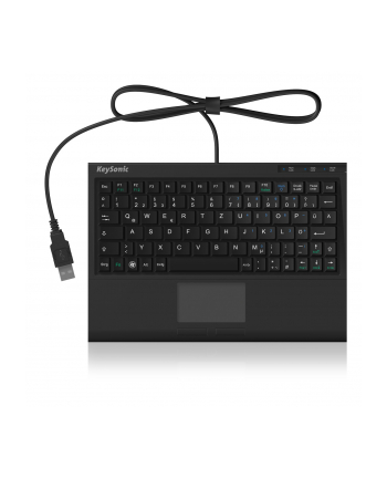 raidsonic IcyBox KeySonic mini klawiatura, smart touchpad, USB, Czarna