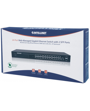 intellinet network solutions Intellinet Gigabit switch 24x 10/100/1000 Mbps 2x SFP rackmount 19'' zarządzalny
