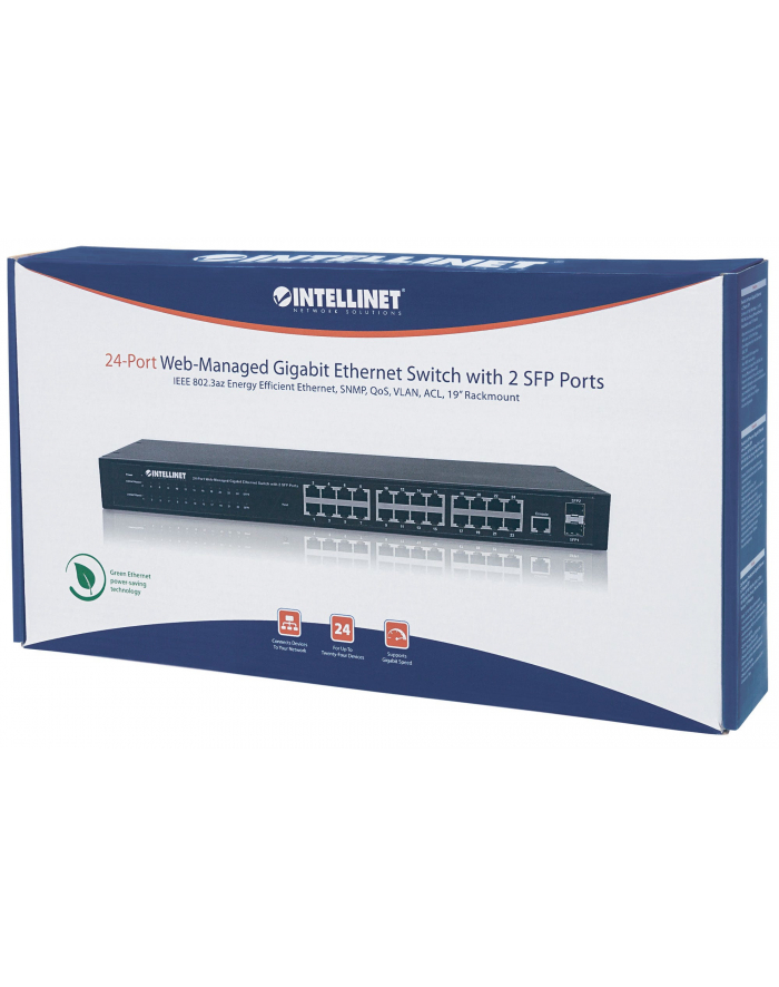 intellinet network solutions Intellinet Gigabit switch 24x 10/100/1000 Mbps 2x SFP rackmount 19'' zarządzalny główny