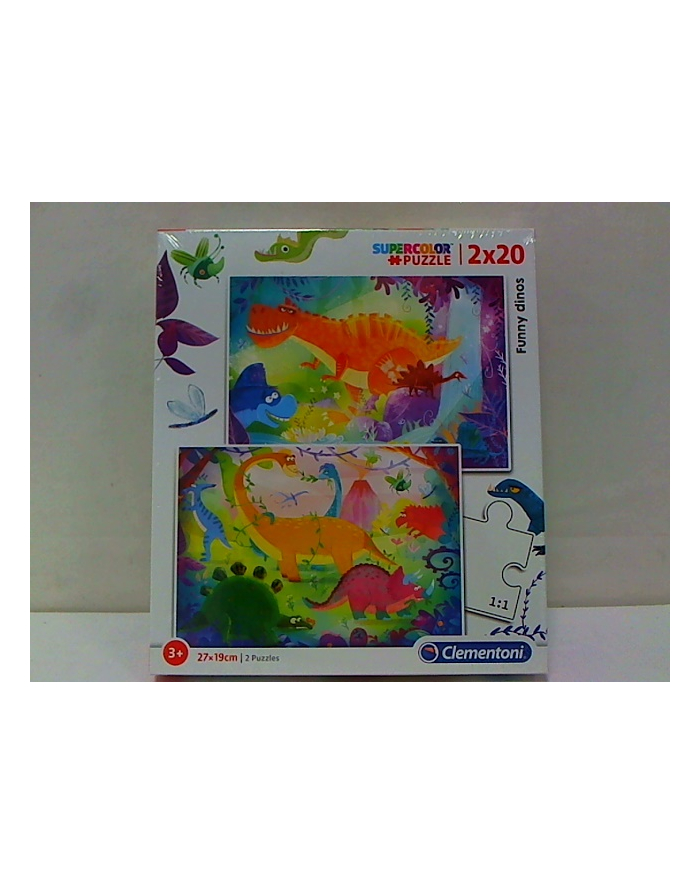 clementoni CLE puzzle 2X20 Funny dinos 24755 główny