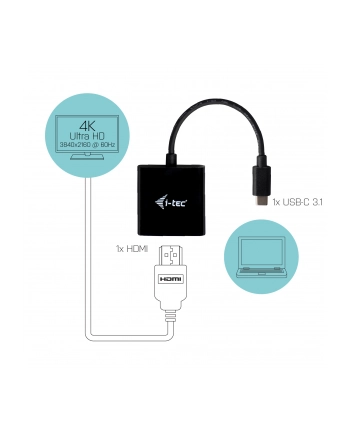i-tec Adapter USB-C do HDMI Video 60Hz 4K Ultra HD kompatybilny z Thunderbolt3 nr 1